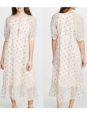 Capulet x Revolve Sheer Rosewood Embroidered Prairie Dress Cottagecore